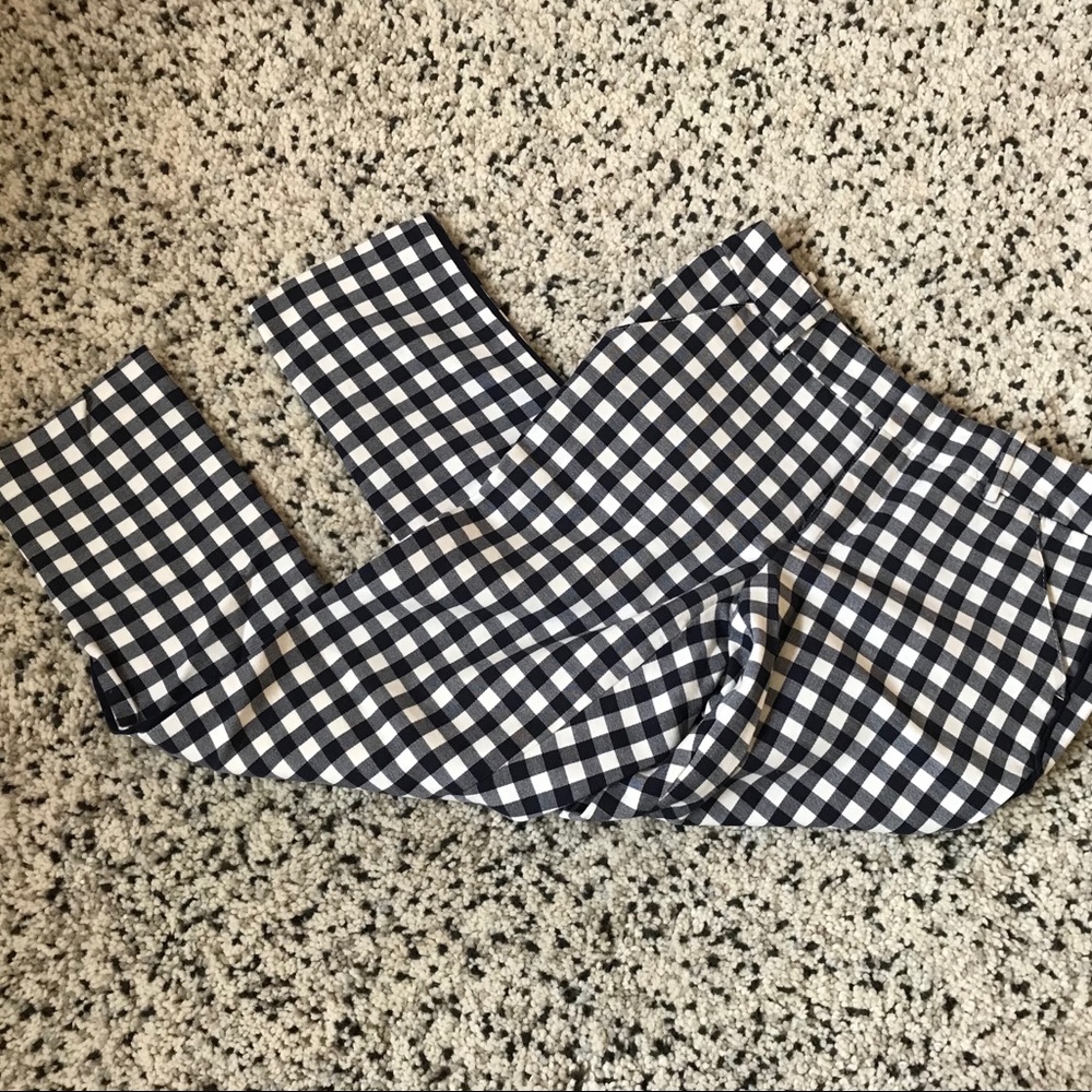 Navy and white Gingham trousers